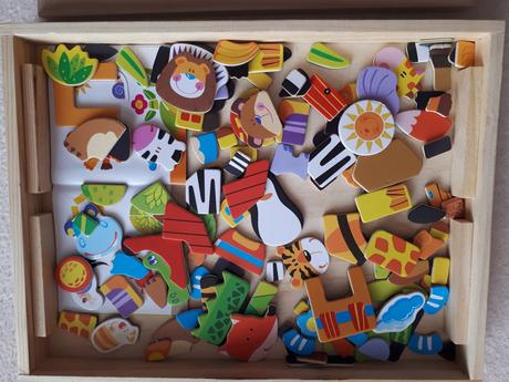 Dřevěná magnetická tabule - skládačka,