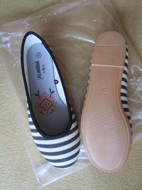 Nové pěkné balerínky, černobílý proužek, vel. 36,, pepperts,36