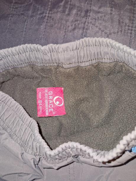 Šedo-modré zateplené kalhoty zn. grace vel. 104, grace,104