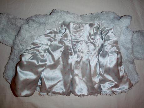 Nádherný kožíškový kabátek - světle modrý, early days,68