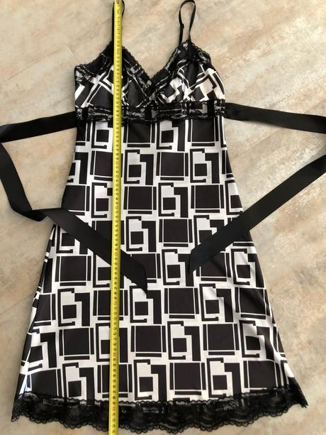 Černobílé byznys šaty vel.s 36 krajka mašle kostka, s