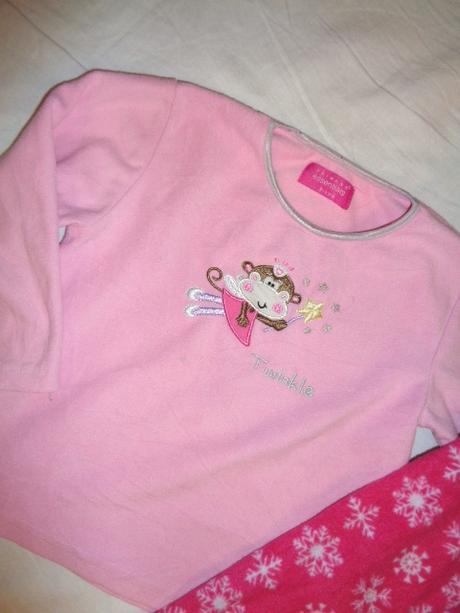 Flízový komplet - opička a vločky, primark,104