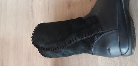 Černé kožené kozačky clarks vel. 34, clarks,34