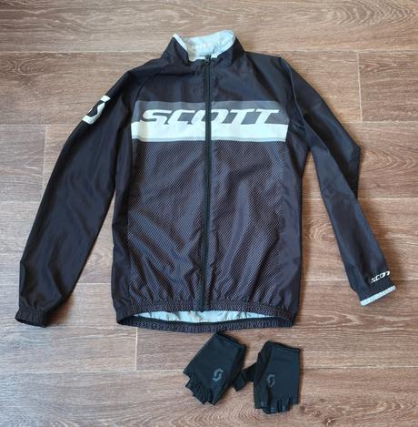 Dětská cyklistická bunda scott vel. l/152 + rukavi, 152