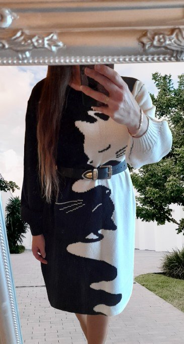 Shein kočičí svetrové šaty, xl