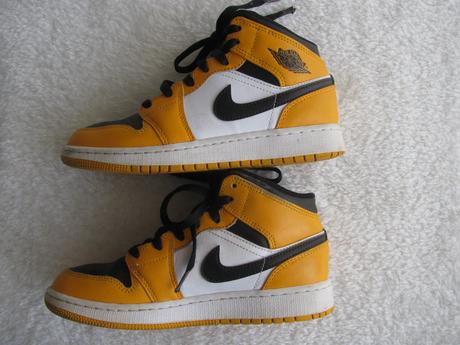 Dětské žluto-černo-bílé kotníkové tenisky jordan, air jordan,36