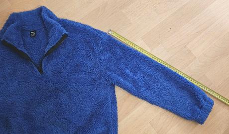 Modrá chlupatá crop top mikina shein vel.xs, xs