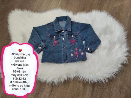 Riflová bunda-vel 92-98-104, 98