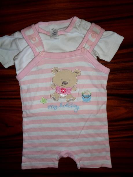 Kouzelné bavlněné laclové kalhoty a tričko, baby club,62