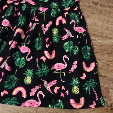 Bavlněné šaty s neon plameňáky a kolibříky, evie angel,104