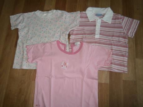 Sada,setík růžových triček,vel 86/92 , tcm,86