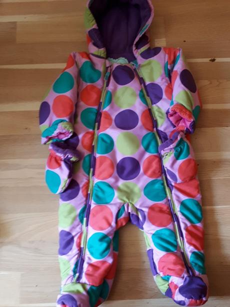 Puntikovana zimní kombineza vel. 74, marks & spencer,74