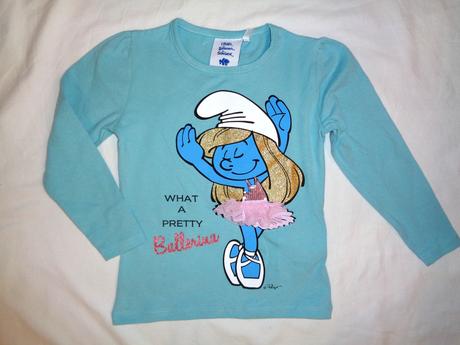 Kouzelné zelinkavé tričko se šmoulinkou baletkou, c&a,92