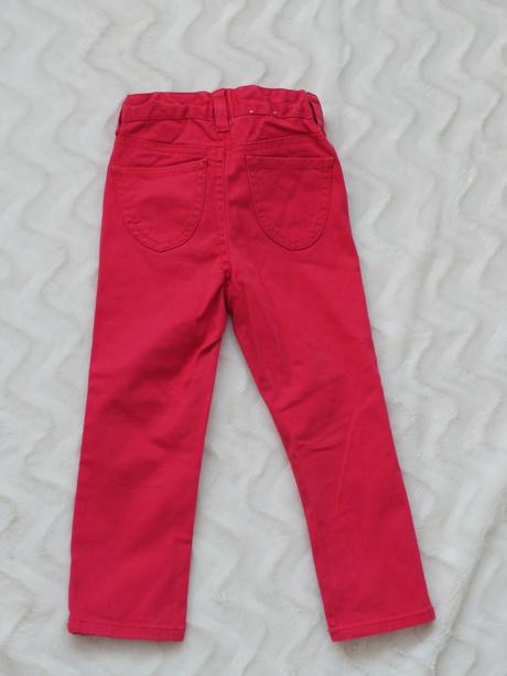 Cervene kalhoty se srdickovim knoflikem a kapsami , h&m,92