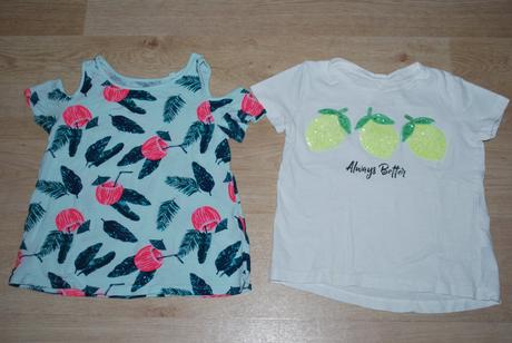 2x triko tričko třpytivé, c&a,128