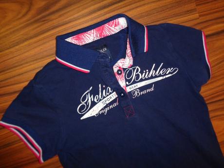 Luxusní modré límečkové tričko, 152