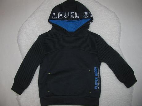 Tmavě modrá mikina s kapucí s nápisy, primark,92