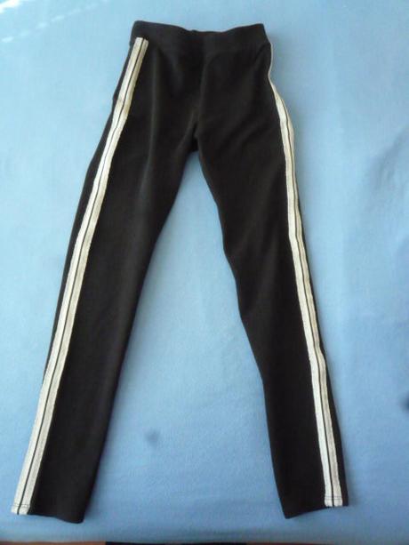 Zateplené legíny se stříbrným pruhem h&m vel. 152, h&m,152