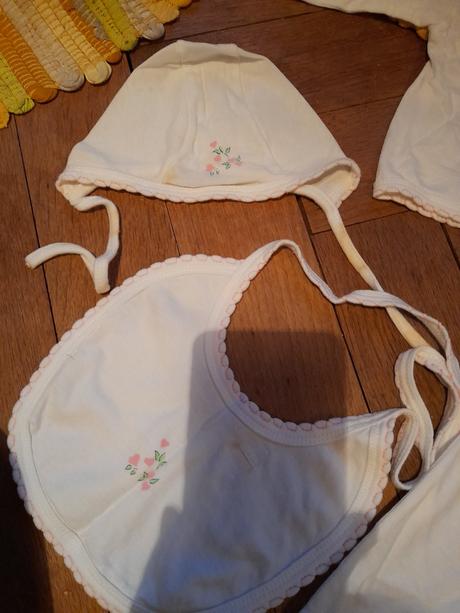 Soupravička do porodnice na holčičku bílo růžová, 50–62