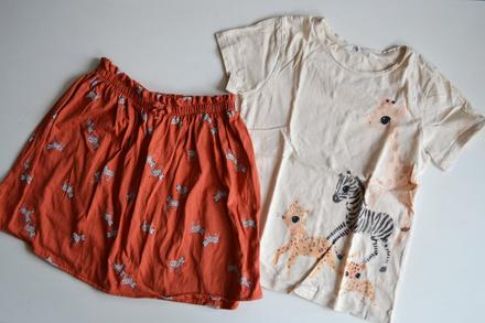 Sada trička a sukně safari, h&m,122
