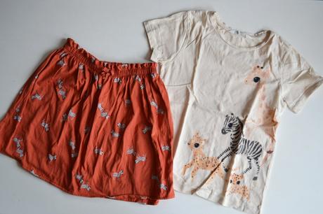 Sada trička a sukně safari, h&m,122