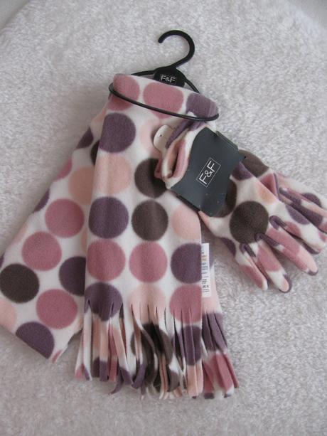 Souprava - fleecový šál a rukavice v.9-15 let, f&f,152