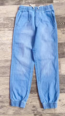 Kalhoty jogger pro kluka, denim,134