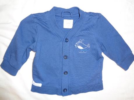 Luxusní modrá propínací mikina s velrybou, coolclub,62