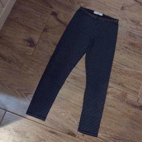 Legíny se třpytkatou gumou v pase, mango,128