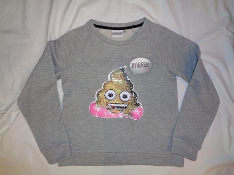 Luxusní stříbrnošedná mikina s flitrovou příhodou, c&a,134