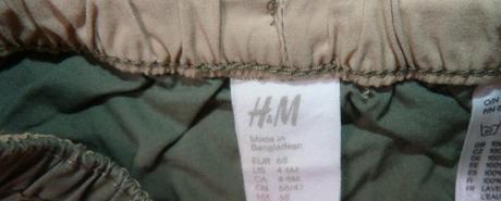 Bavlněné kalhoty, h&m,68