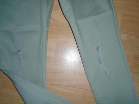 Džíny skinny kalhoty vel 158 trhané, denim,152 / 158