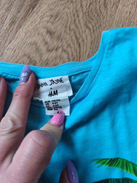 Tyrkysové tričko s paposkem h&m 110-122, h&m,110