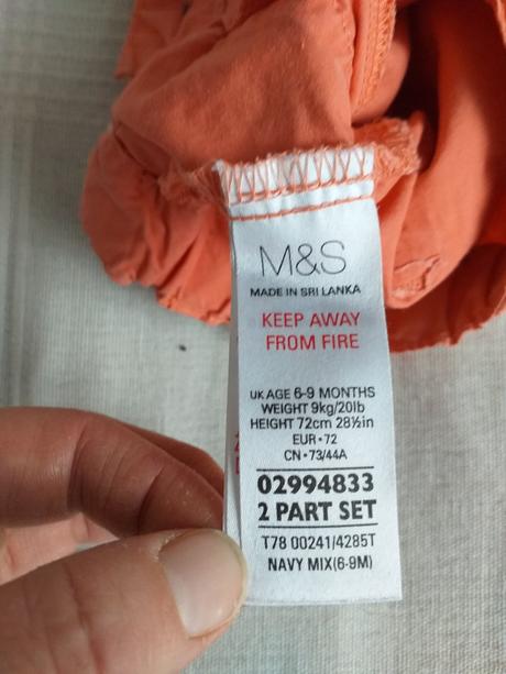 Kraťasy marks&spencer vel. 6-9 měs/74, marks & spencer,74