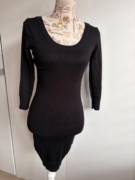 Dlouhé pletené šaty h&m, velikost xs, černé, h&m,xs