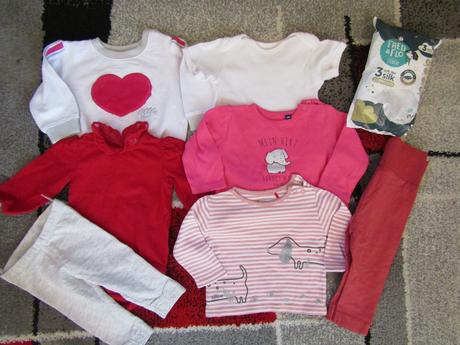 Set oblečení pro holčičku vel.68-12 ks+dárek pleny, 68–80