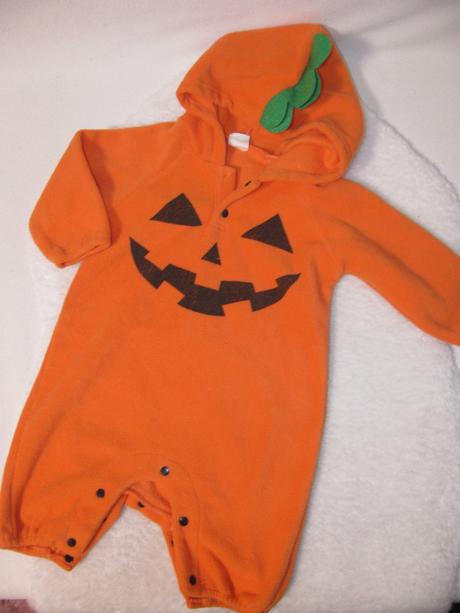 Kostým halloween-fleecový overal s kapucí dýně,