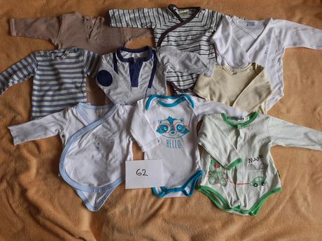 Dětské body bodýčko dlouhý rukáv pruhované 62, 62