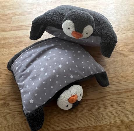Dětský polštářek tučňák s kapsou 30 x 25 cm, 