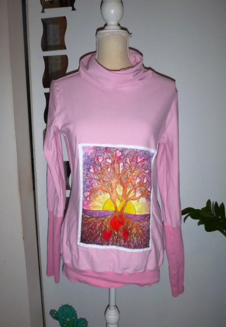 Triko prodloužené s aplikací stromu - vel.s-m, m