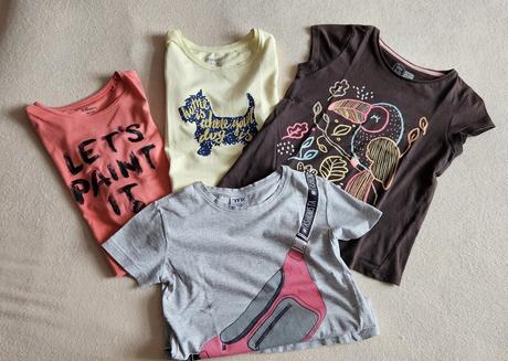 4x dívčí tričko (3x krátké, 1x dlouhé) vel.128-134, 128