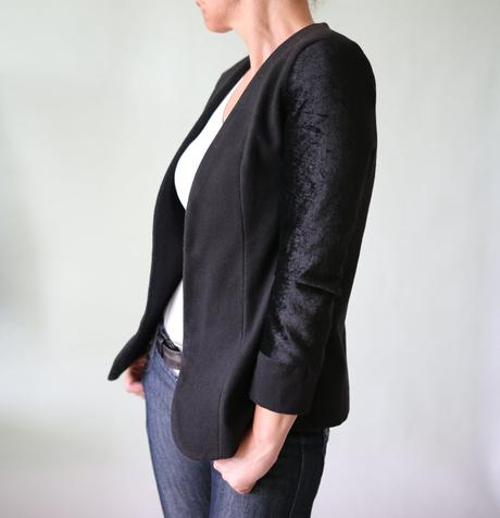 Dámske čierne sako - vlna a zamat veľ. s, s