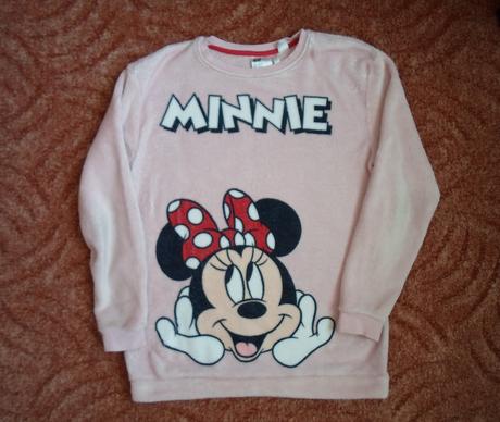 Růžová mikina mikinka minnie, h&m,146