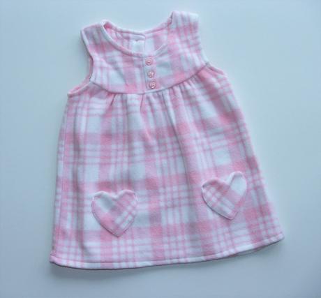 M146 flís růžové šaty vel. 68, george,68