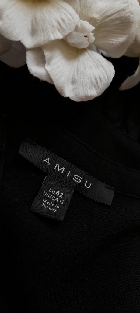 Amisu černé viskózové krátké šaty, amisu,42