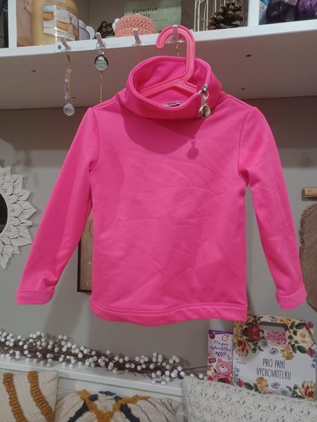 Neonová růžová mikina 104-110, 104