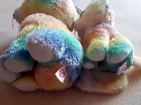 Ty heather, dvě plyšové duhové kočičky - 15 a 20cm,