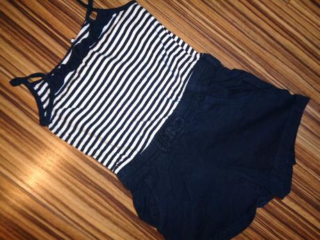 Modrý bavlněný námořnický letní overal 86/92, lupilu,86