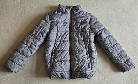 Dívčí zimní bunda, šedá s hvězdičkama, vel.158/164, 158