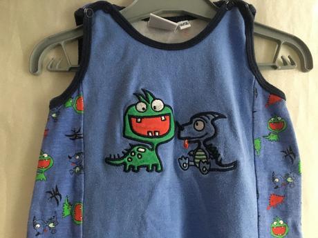 Vel. 56 modré dino dupačky, 56